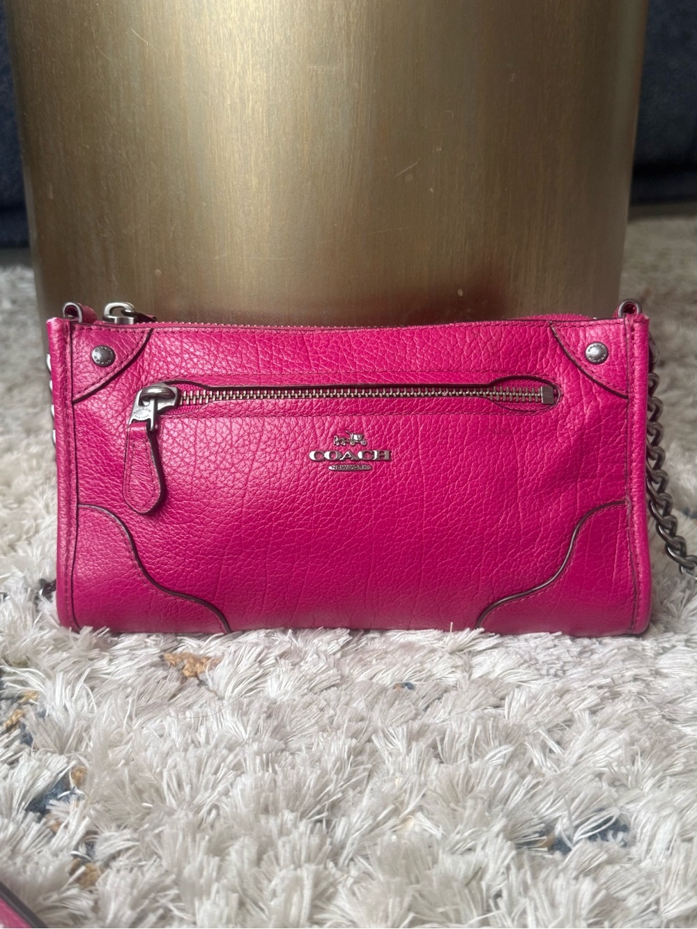 COACH 2015 HOT PINK MICKIE CROSSBODY